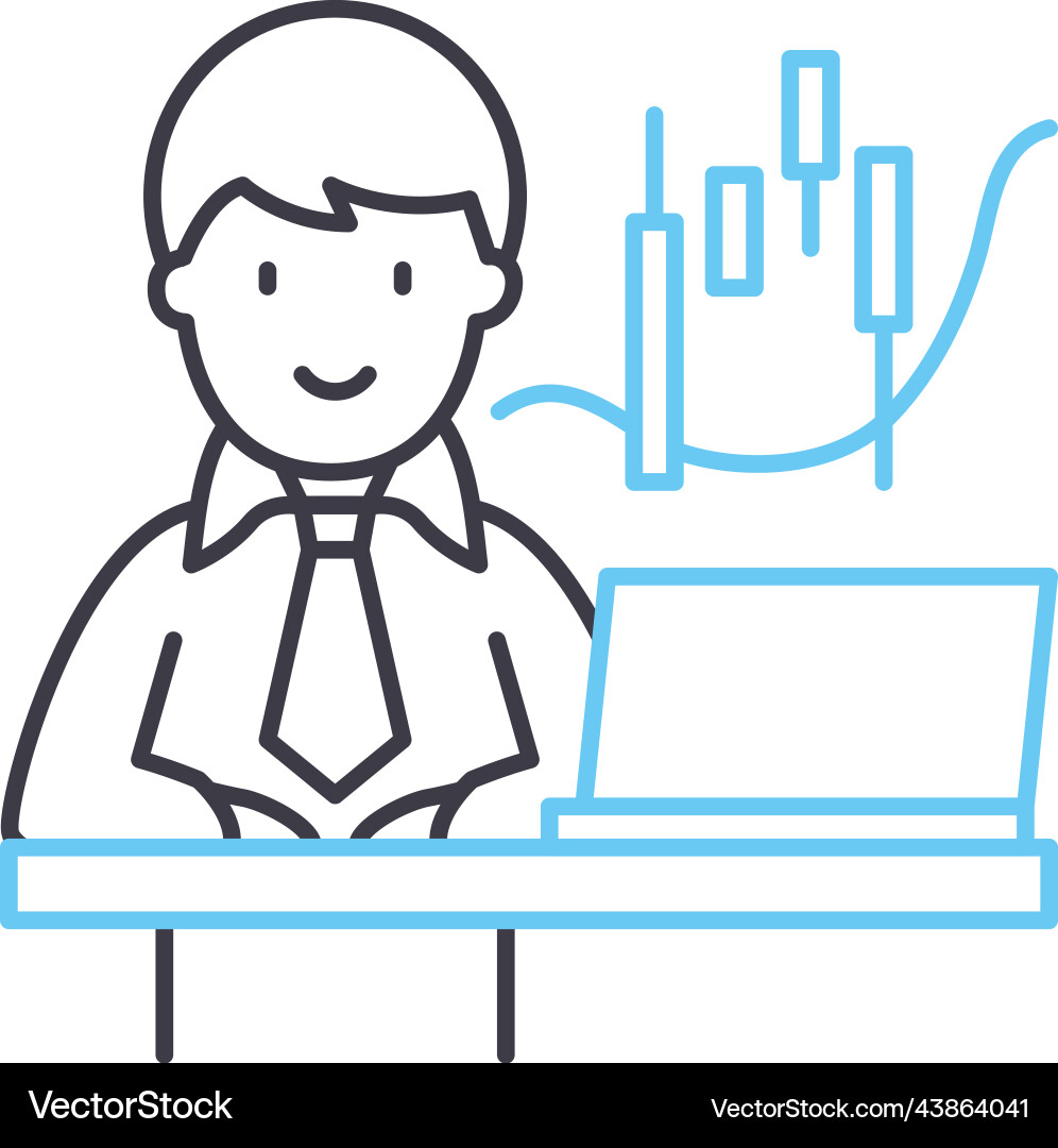 Trader line icon outline symbol Trader line icon outline symbol vector image