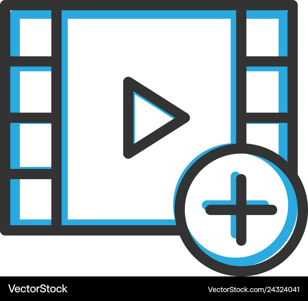 Video player icon design interaction line Video player icon design interaction line vector image