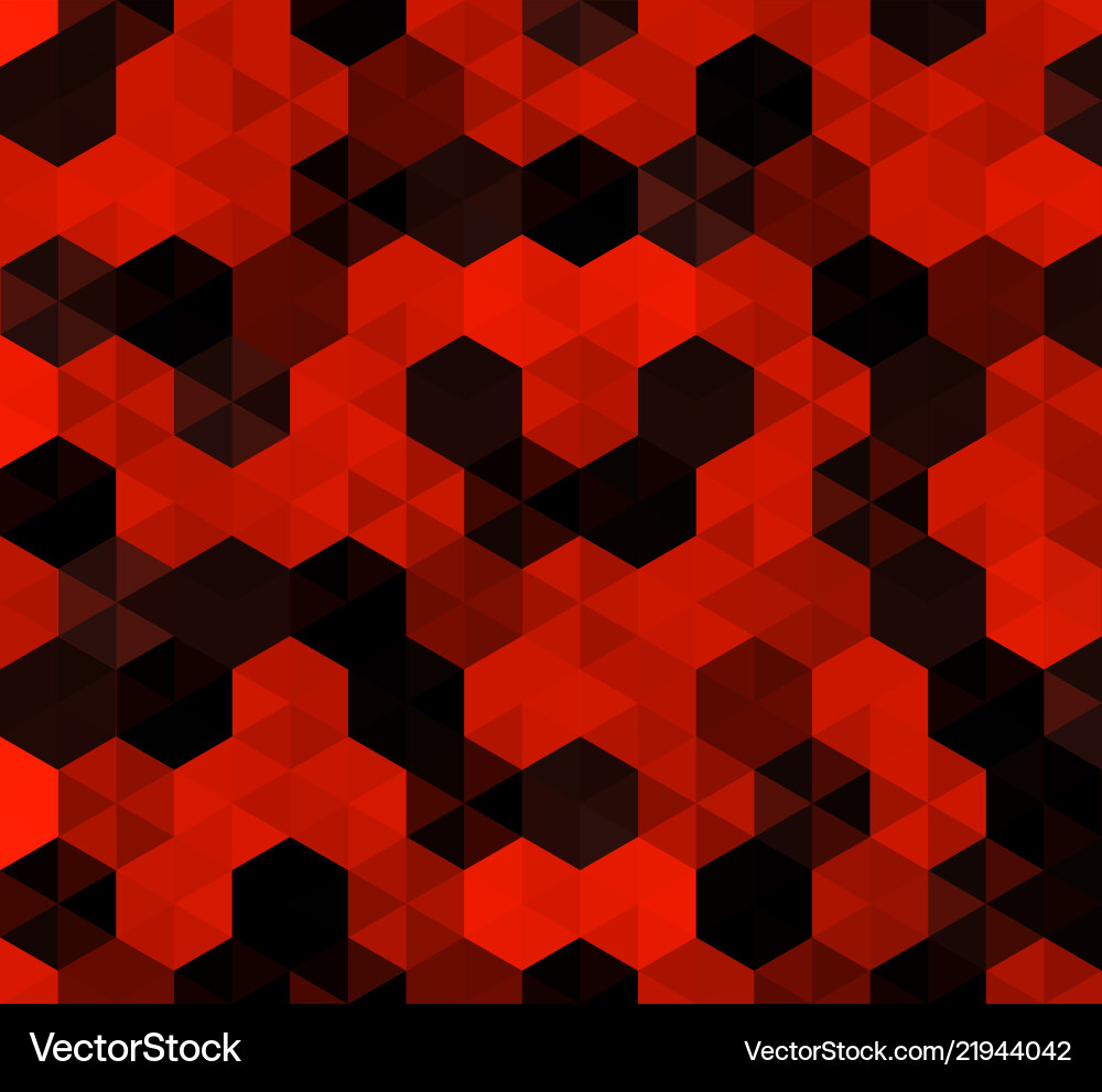 Abstract background of red hexagons pattern vector image
