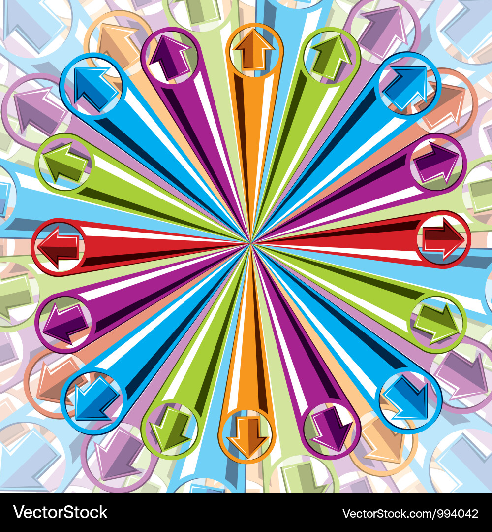 Background with arrows explosion vector image