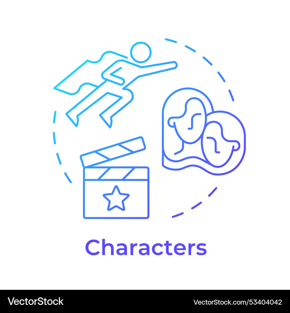 Characters multi color concept icon Characters multi color concept icon vector image