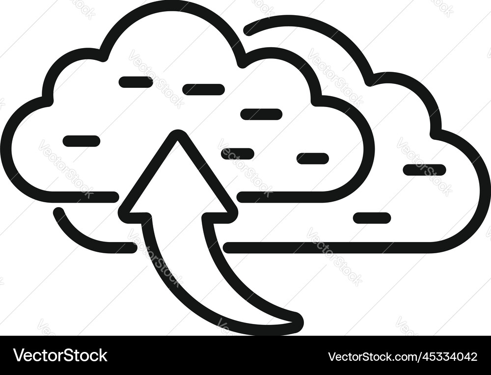 Cloud upload icon outline backup data Cloud upload icon outline backup data vector image