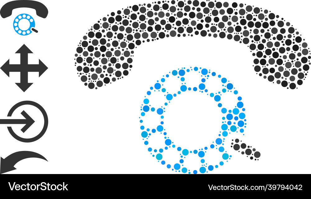 Dotted pulse dialing composition of round dots Vector Image