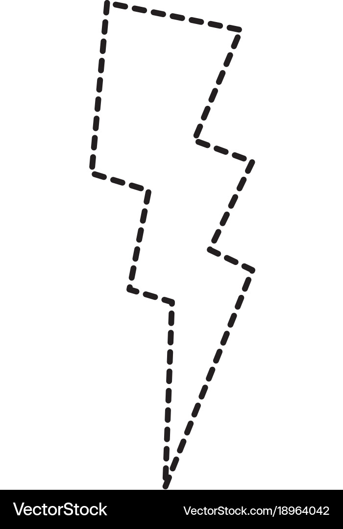 Dotted shape thunder weather patch style design vector image