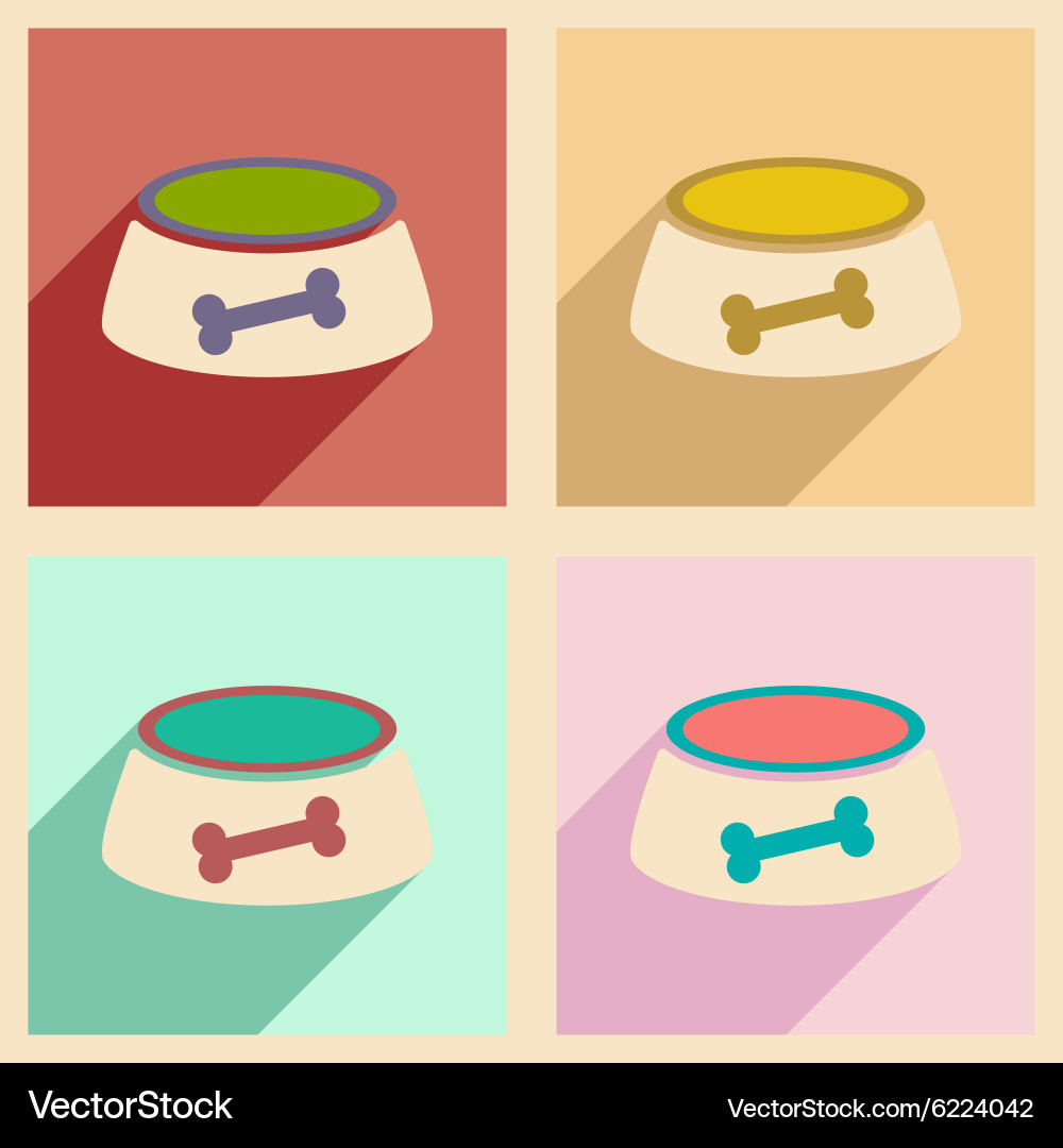 Flat with shadow concept and mobile application Vector Image