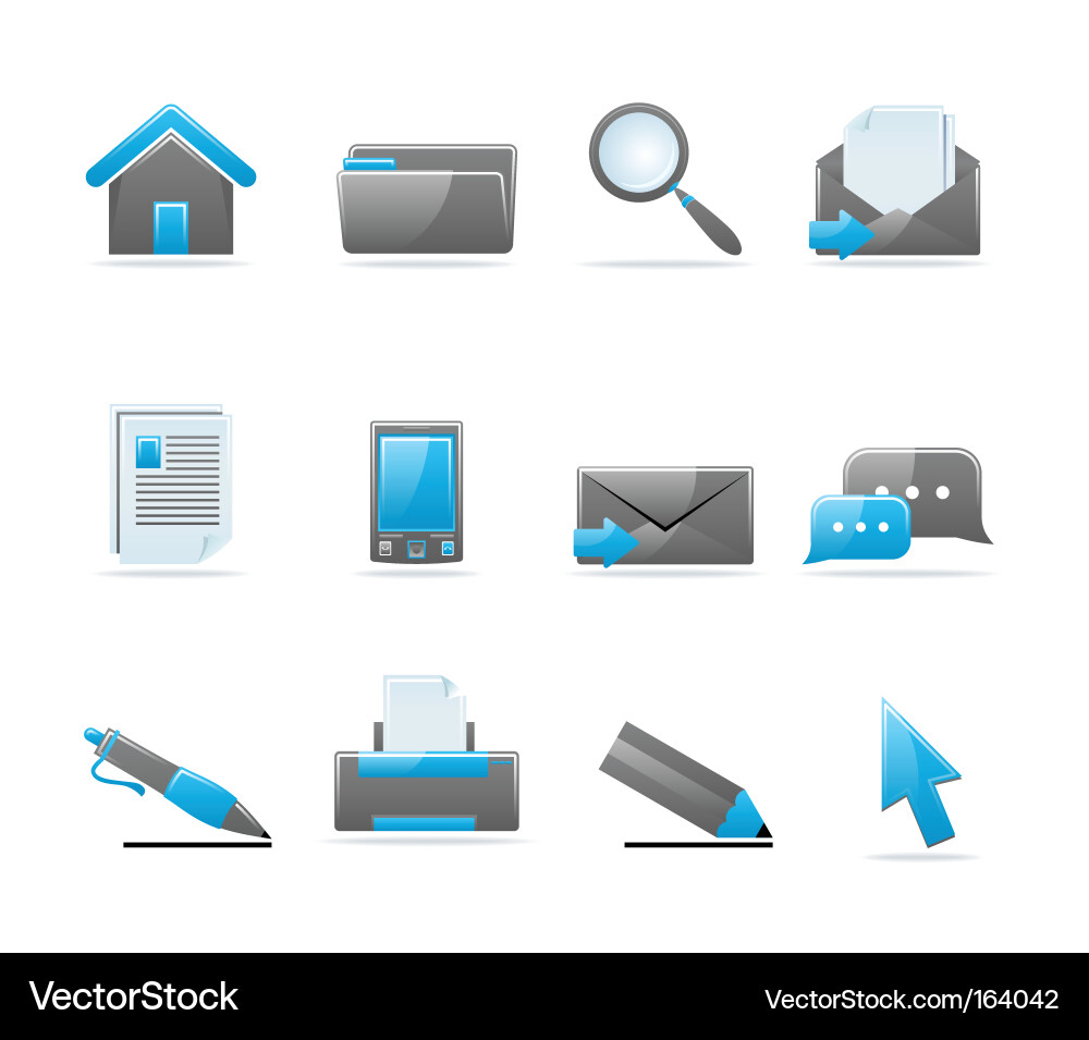 Glossy Web Icon Set Vector Image