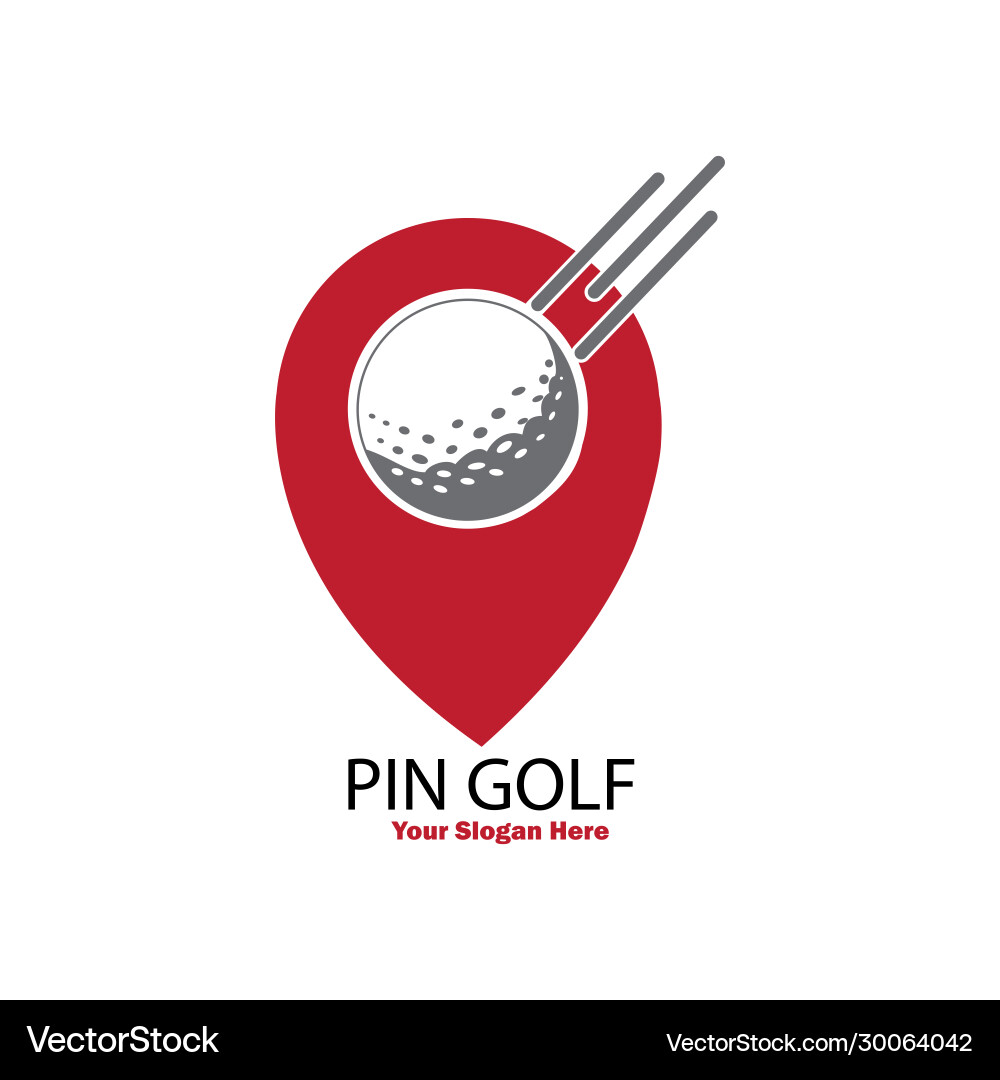 Golf place logo with ball Vector Image