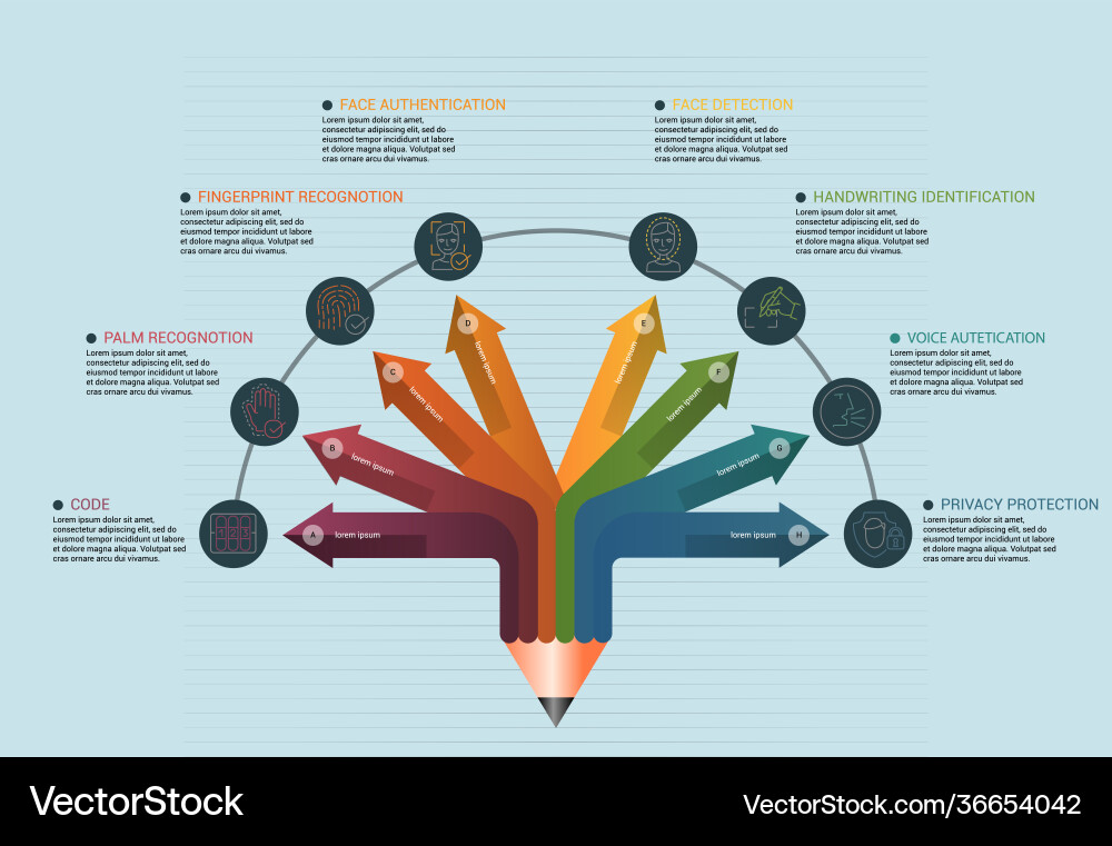 Infographic authentication template icons Vector Image