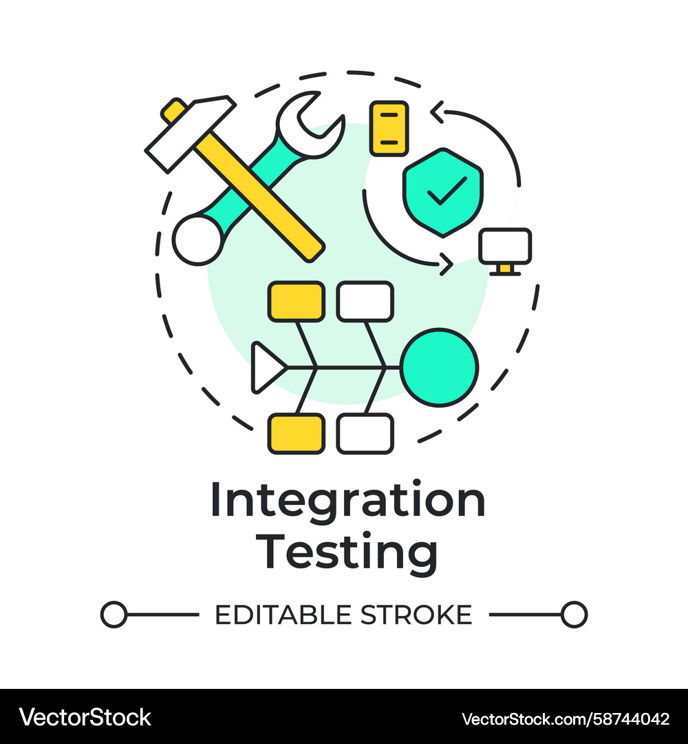 Integration testing multi color concept icon Integration testing multi color concept icon Vector Image