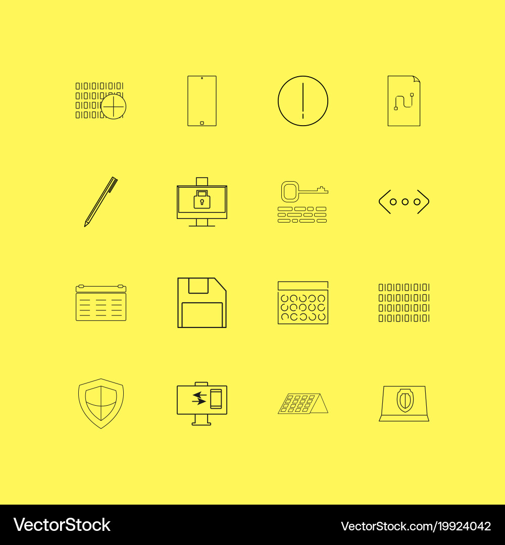 Internet technologies linear icon set simple vector image