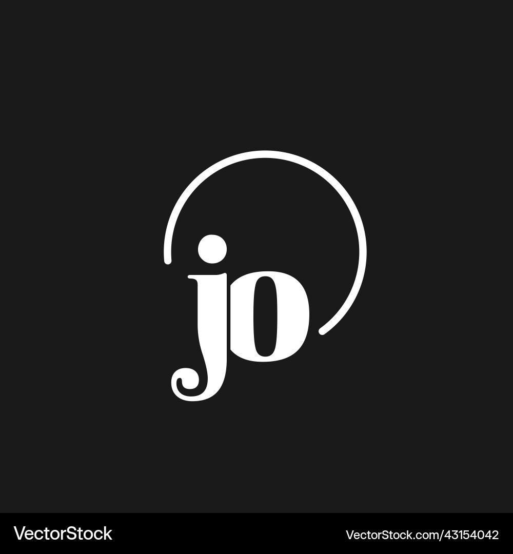 Jo logo initials monogram with circular lines Jo logo initials monogram with circular lines Vector Image