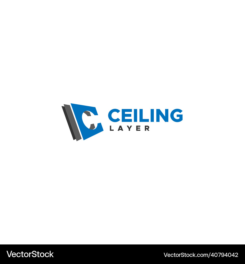 Minimalist initial c ceiling layer logo design Vector Image