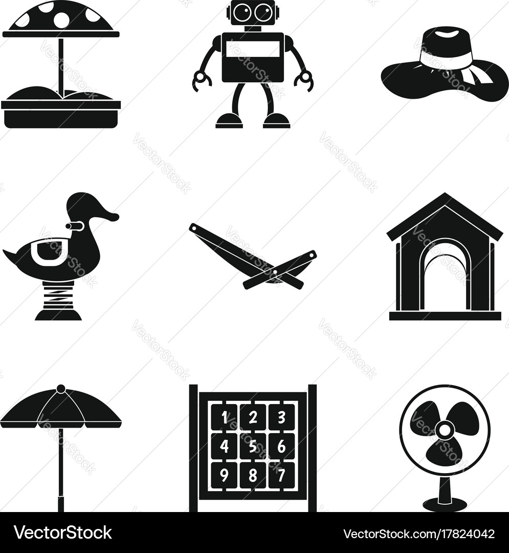 Upbringing icons set simple style Vector Image
