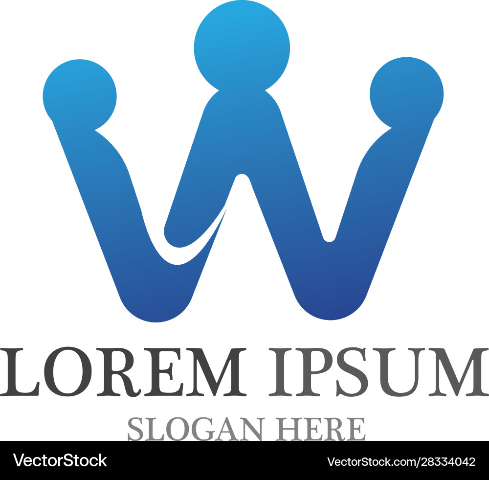 W Brief Community Pflege Logo Vorlage W Brief Community Pflege Logo Vorlage vektorbild
