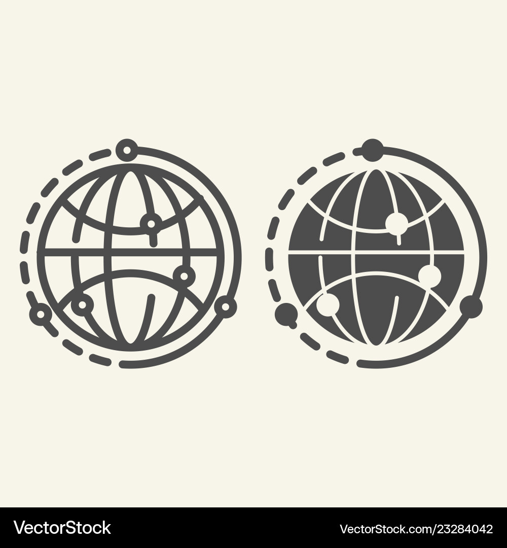 World line and glyph icon earth World line and glyph icon earth vector image