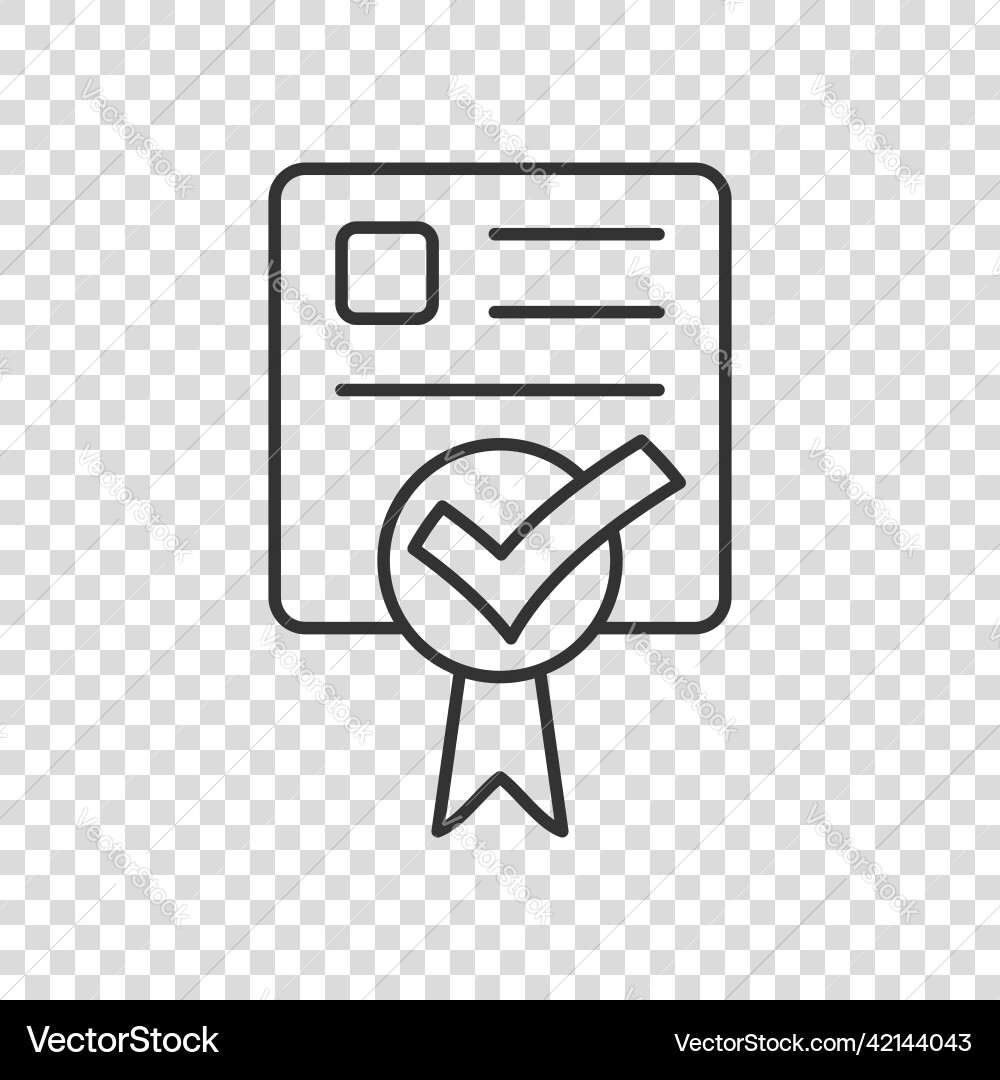 Approve certificate icon in flat style document Approve certificate icon in flat style document vector image