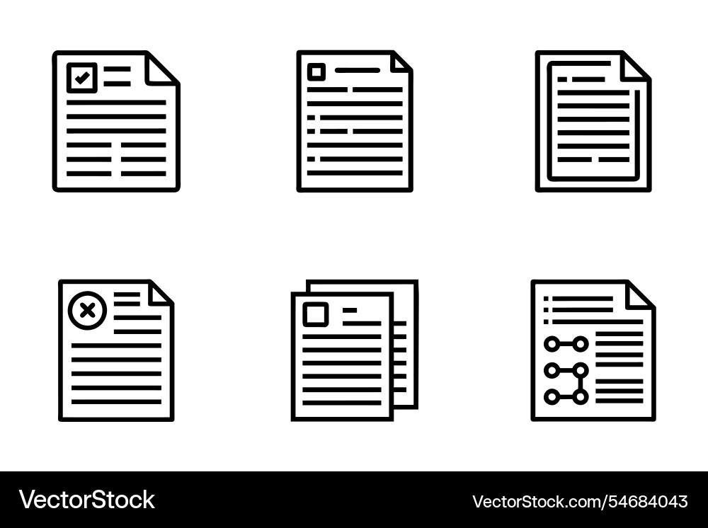 Art style document icon bundle set design Art style document icon bundle set design vector image