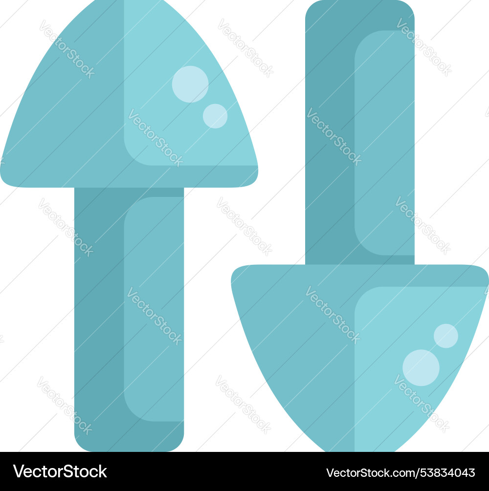 Blue mushroom cursor pointing up and down showing Blue mushroom cursor pointing up and down showing Vector Image
