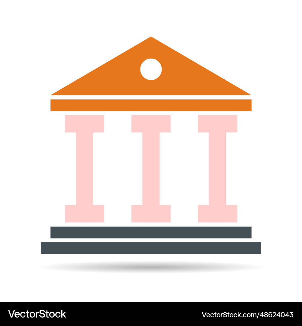 Building university architecture shadow icon Building university architecture shadow icon vector image