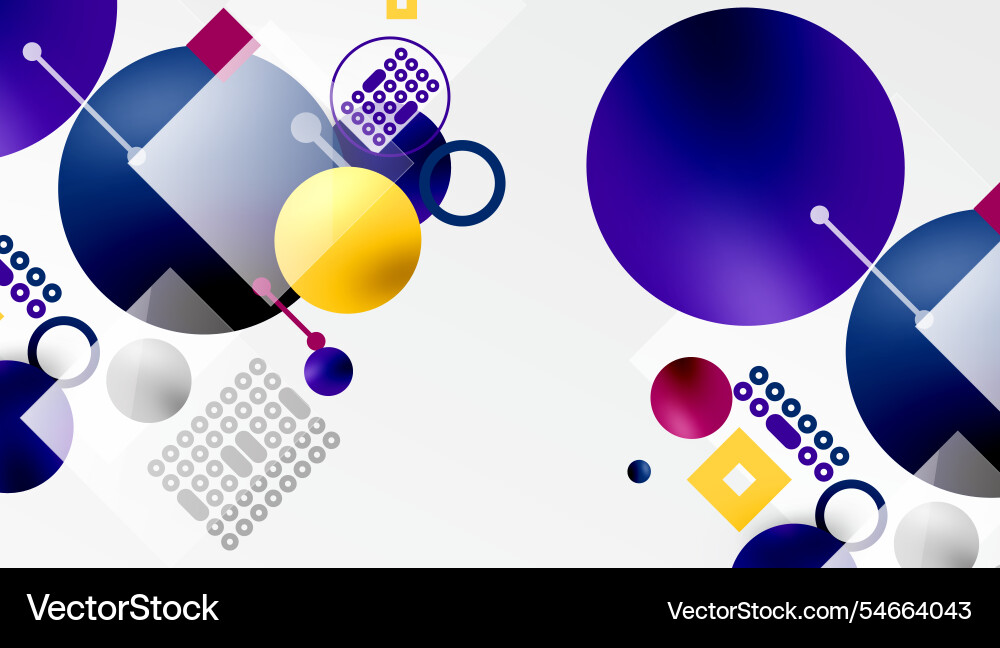 Circles and elements geometric abstract background vector image