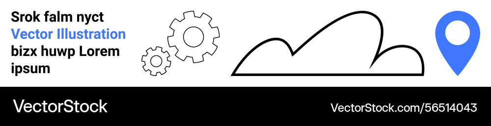 Cloud storage and navigation concept with gears vector image
