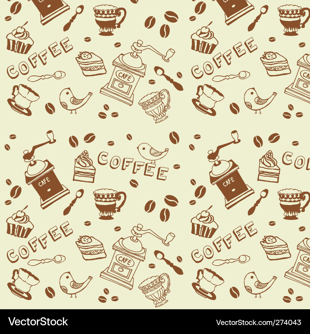 Coffee Cup Seamless Pattern Royalty Free Vector Image