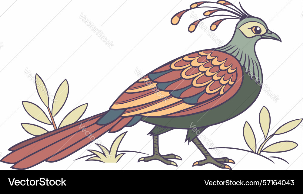 Detailed peacock with intricate feather patterns vector image