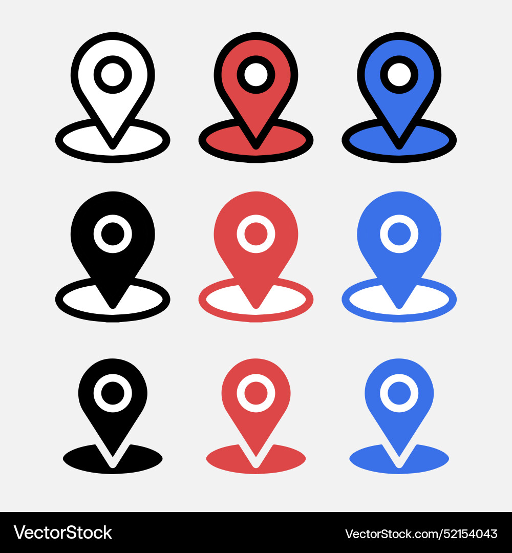 Flat design location ins multiple colours Flat design location ins multiple colours vector image