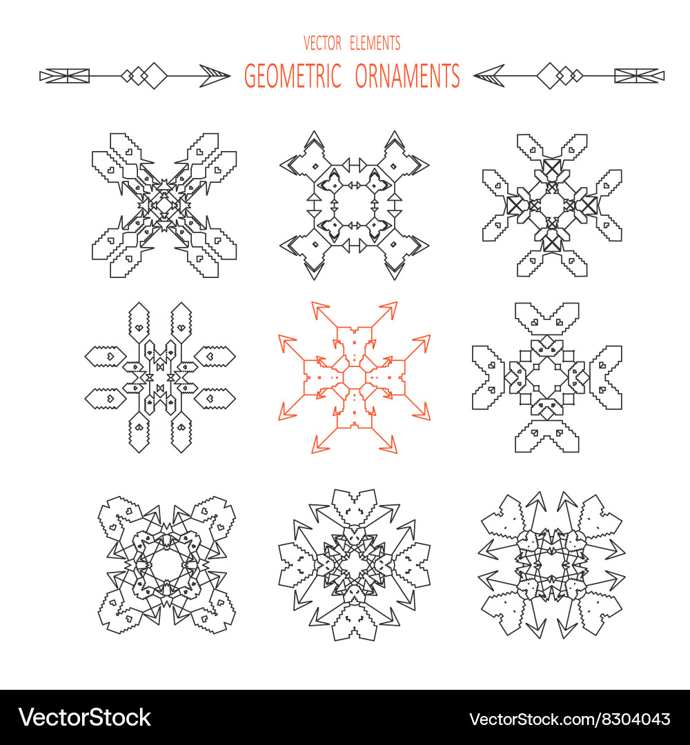 Geometry symbols and elements set Vector Image