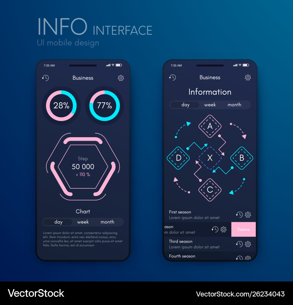 Graphics mobile infographics with two Vector Image