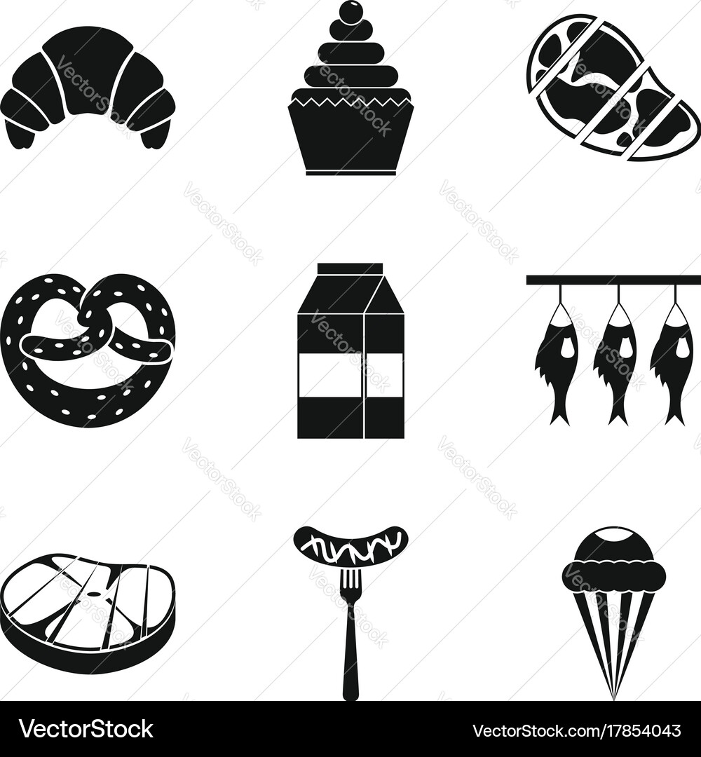 Grease icons set simple style Vector Image