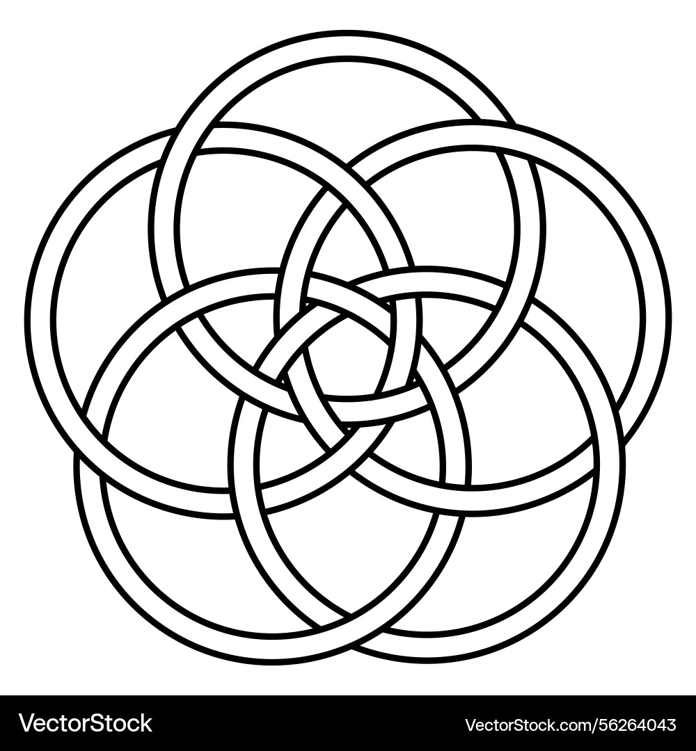 Interlocking circles pattern unity connection vector image