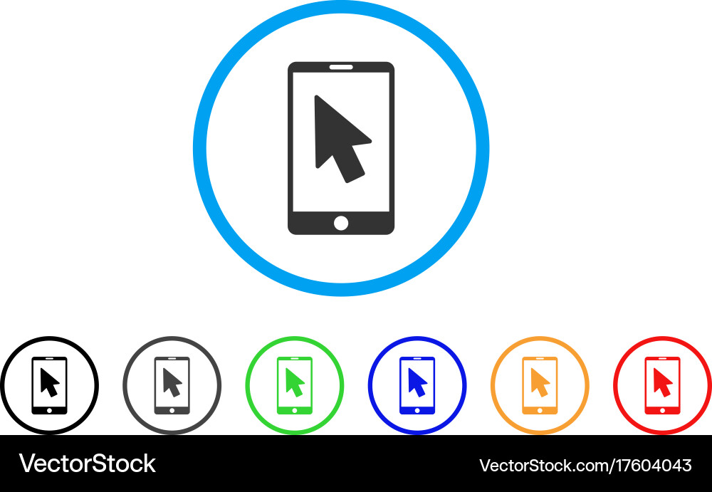 Mobile arrow pointer rounded icon vector image