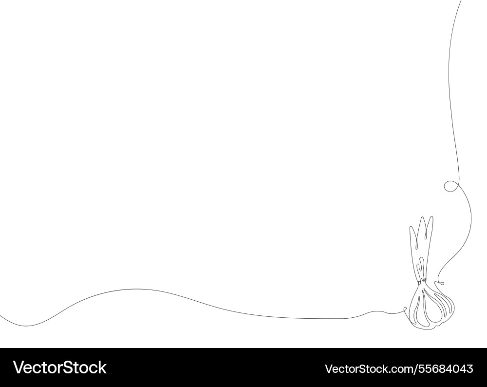 Onion continuous line background one single vector image