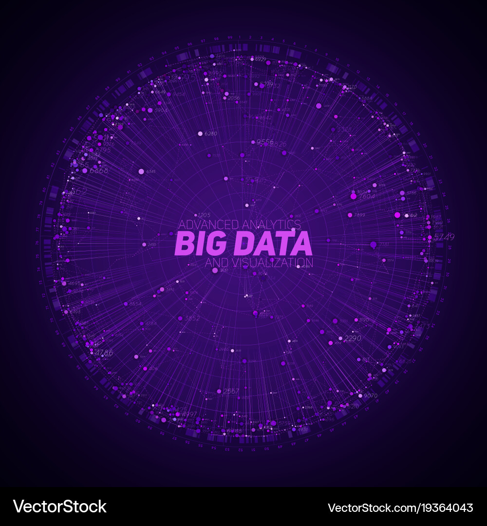 Purple Data Network Visualization Vector Image