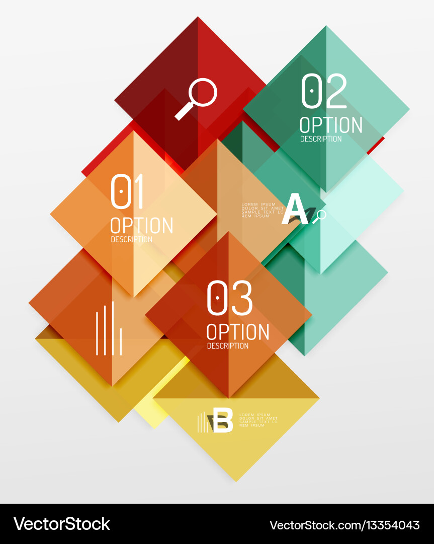 Repetition of overlapping color squares Vector Image