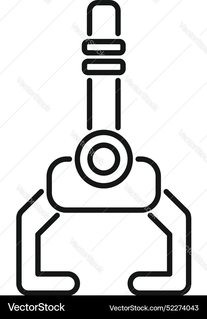 Robotic arm gripper holding object automation vector image