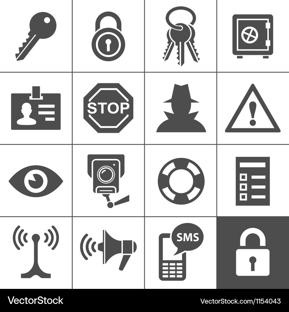 Security & Warning Icons - Simple Series vector image