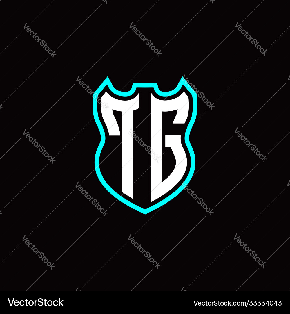 T g initial logo design with shield shape T g initial logo design with shield shape vector image