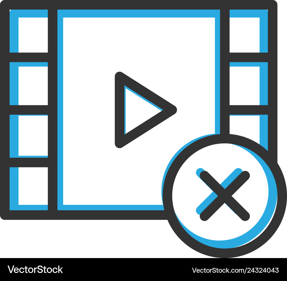 Video player icon design interaction line Vector Image