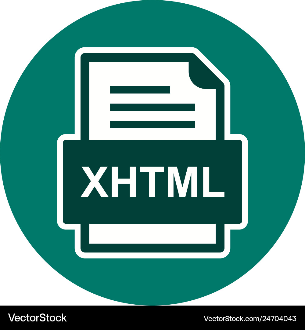 Xhtml file document icon vector image