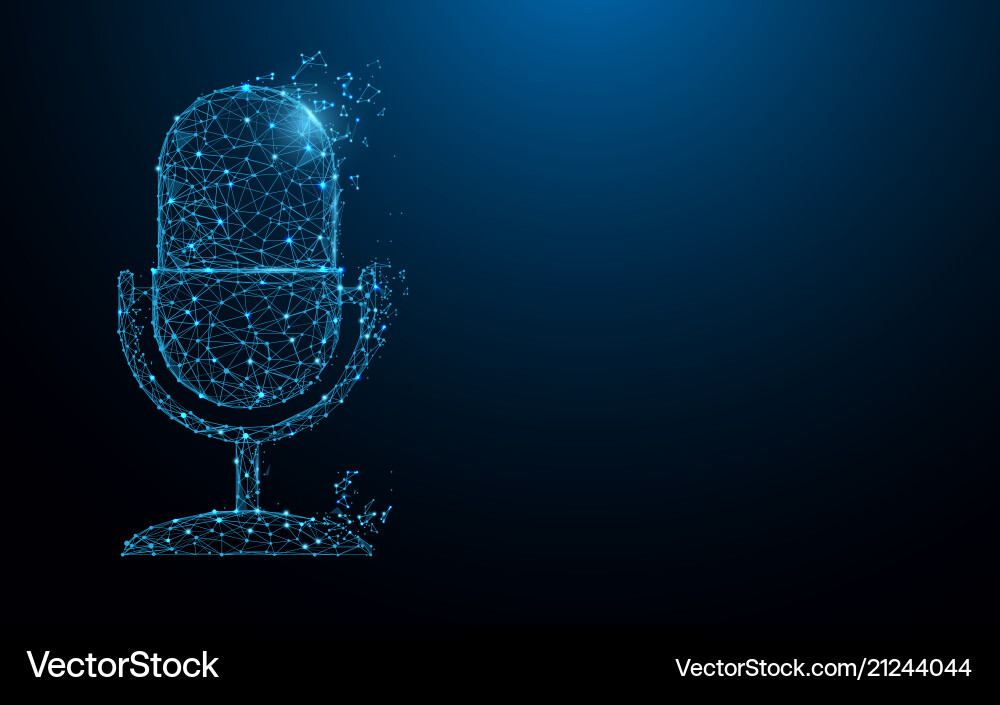 Abstract Microphone Particle Lines vector image