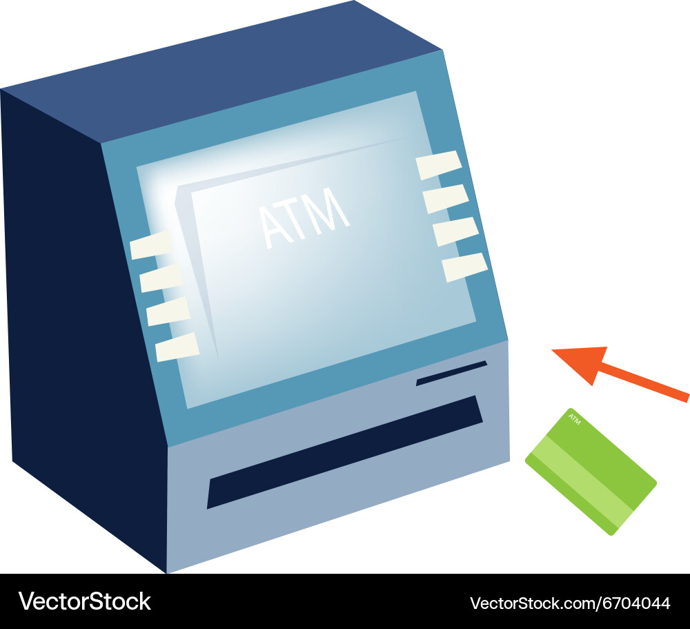 Atm or automated teller machine on white Vector Image