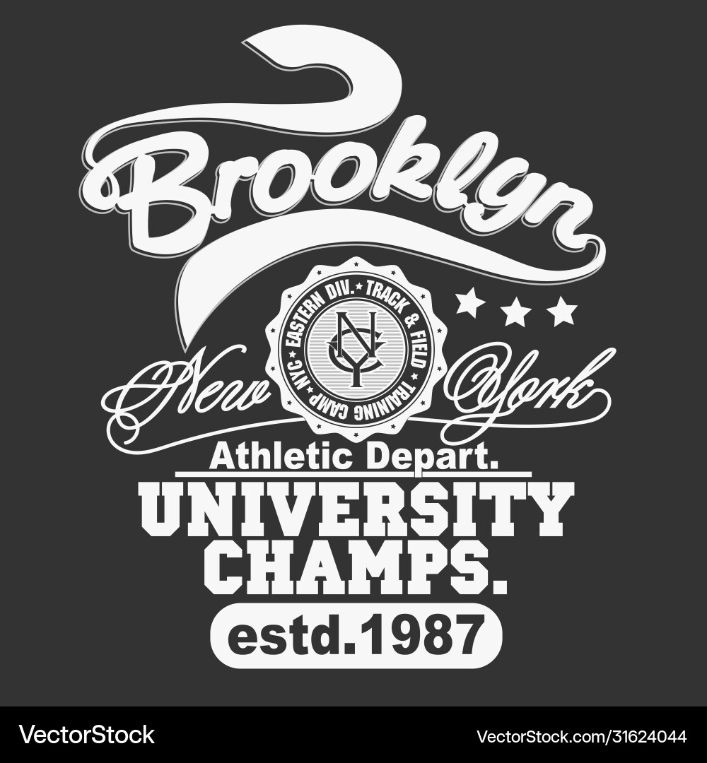 Brooklyn Sportswear T-Shirt Graphic Vector Image