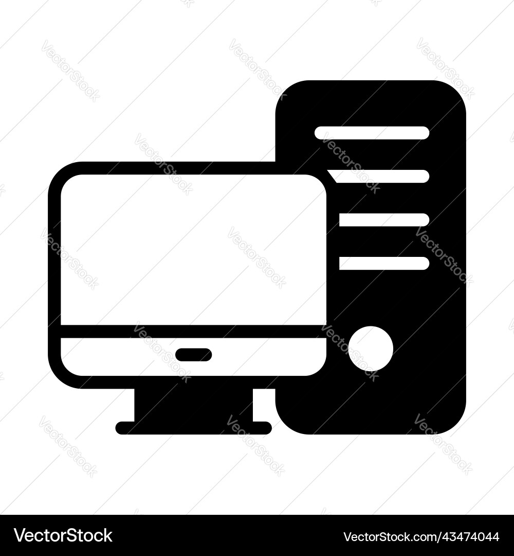 Cpu computer icon isolated on white background Vector Image