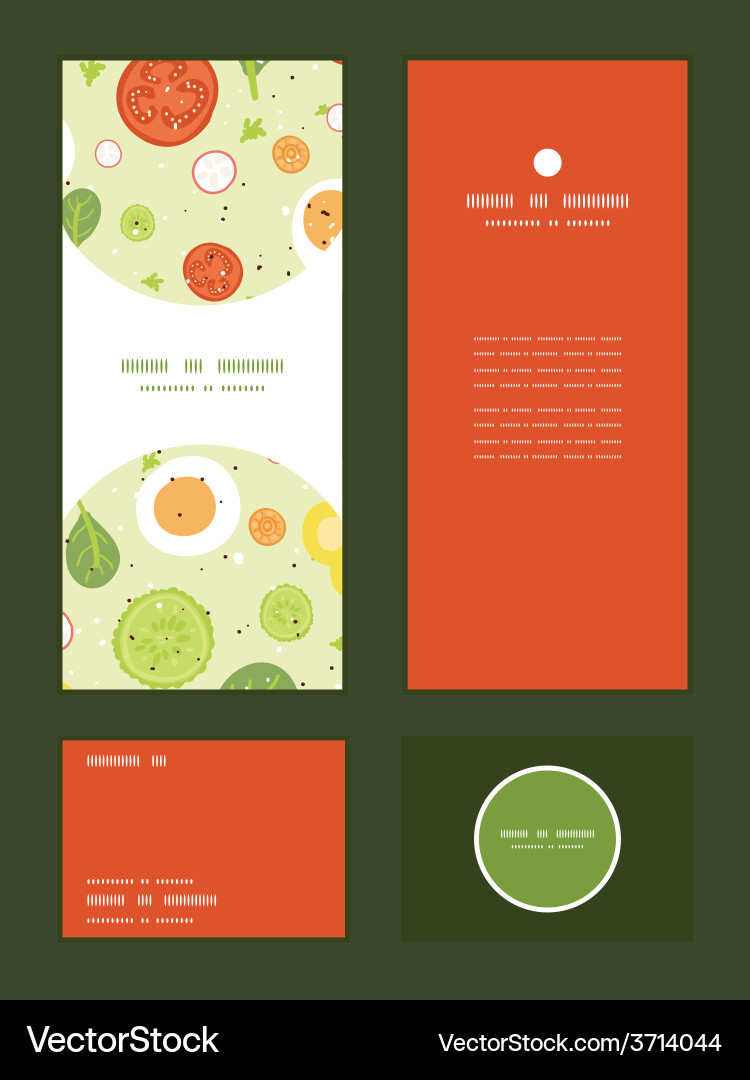 Fresh salad vertical frame pattern vector image