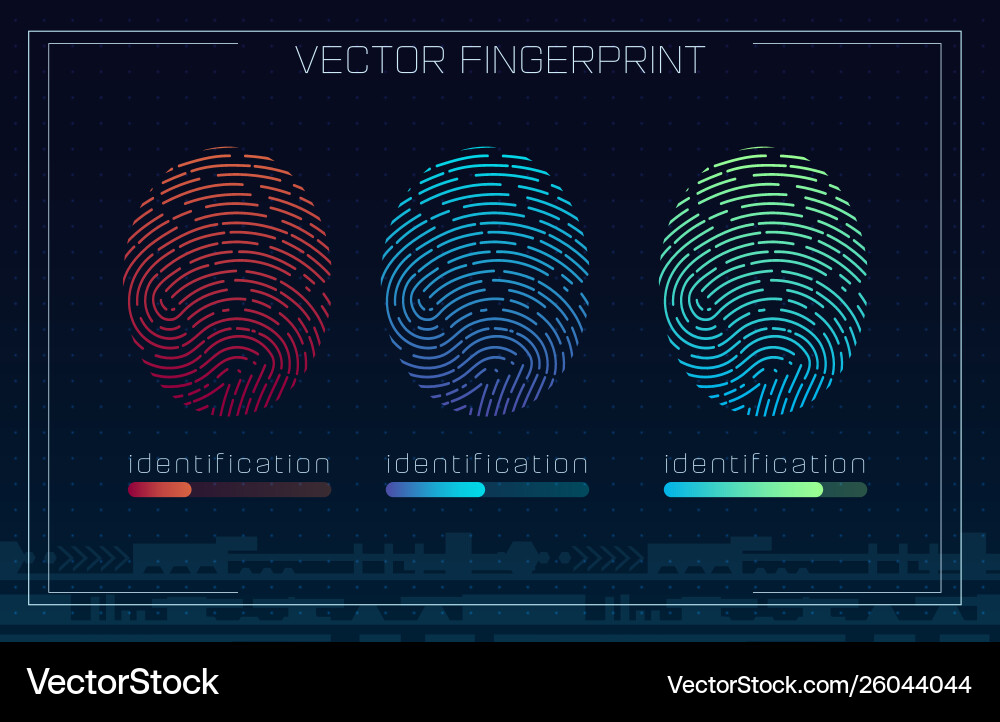 Futuristic Fingerprint Scan UI vector image