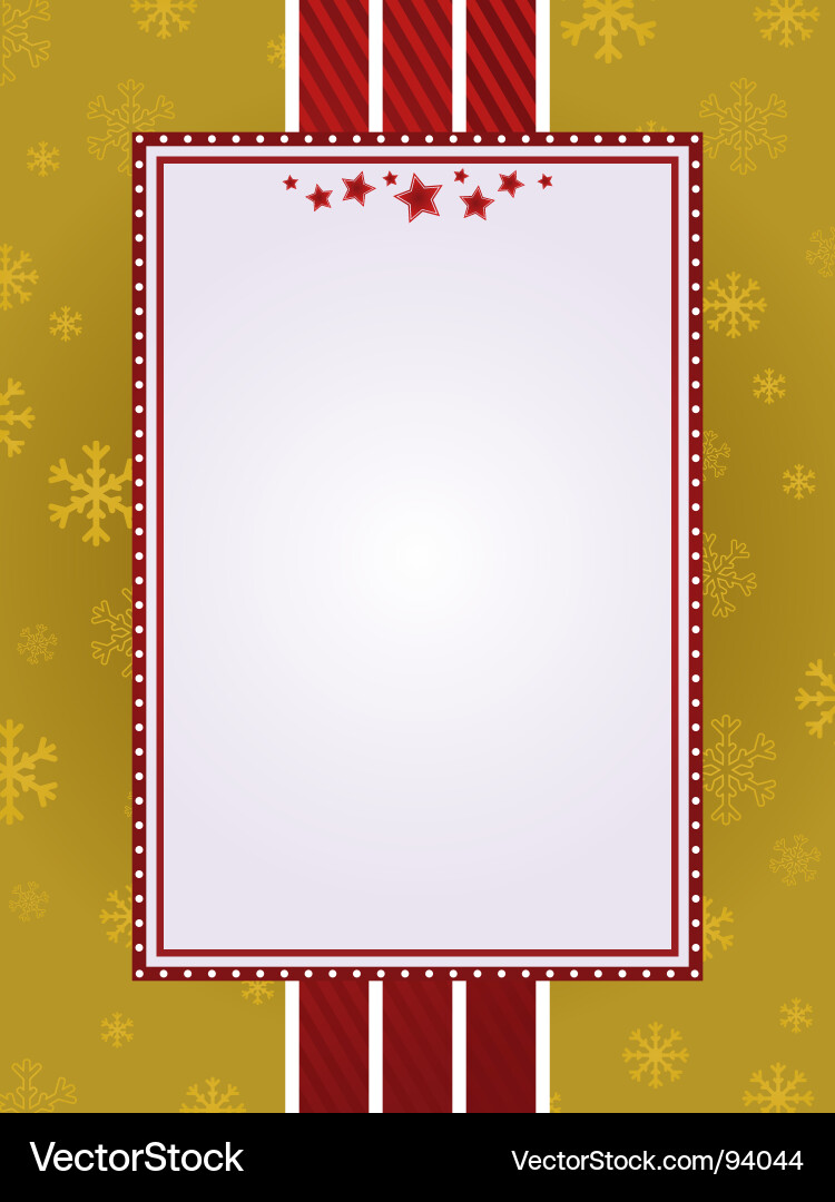 Gold Snowflake Frame Vector Image