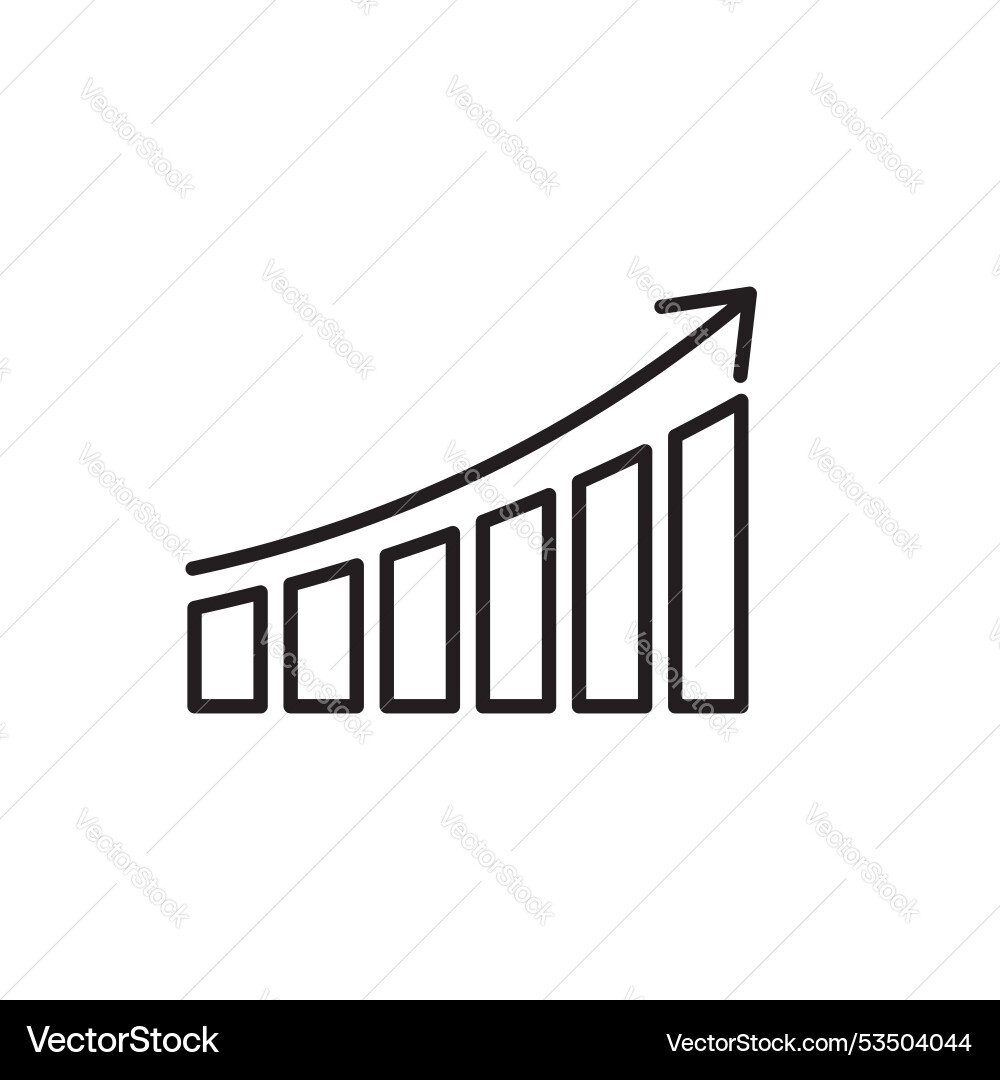 Graphline in thin line black color flat simple vector image