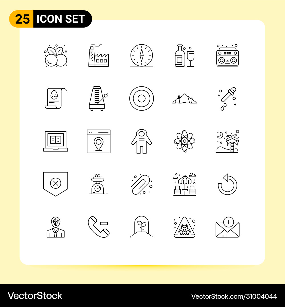 Modern set 25 lines and symbols vector image